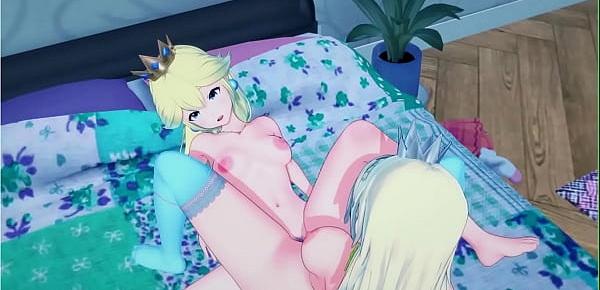  Peach and Rosalina have passionate lesbian sex. Mario Hentai.